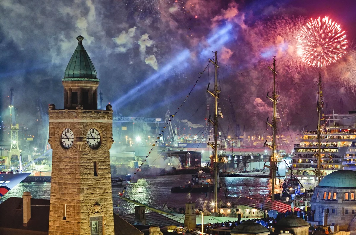 Fireworks over Hamburg, Germany