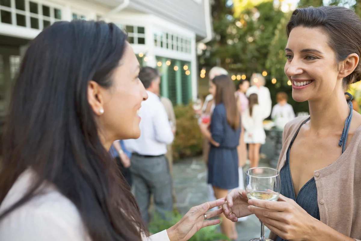 Women talking in a family reunion