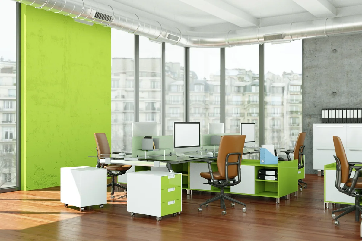 Chartreuse green office interior / ID 116995719 © Markus Mangold