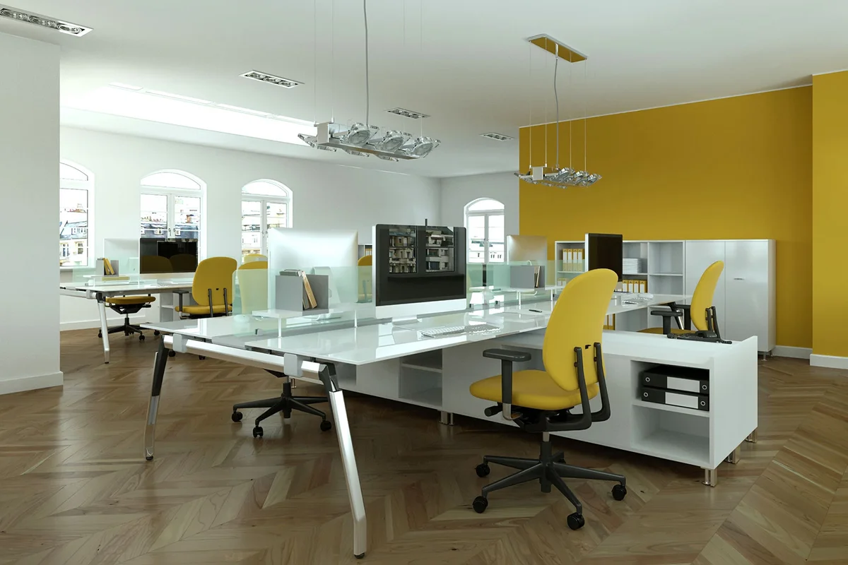 Gold and white office interior / ID 117498087 © Markus Mangold