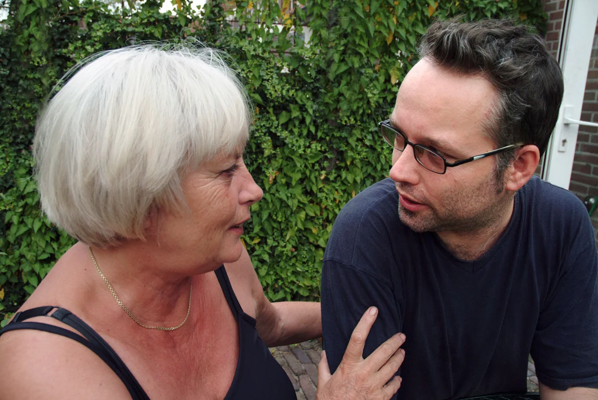 Mother and son having a serious conversation