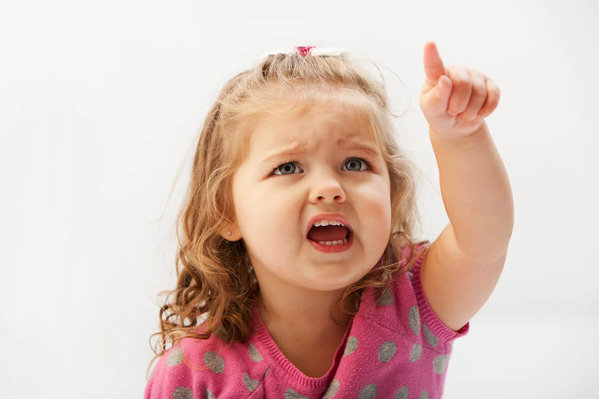 toddler pointing