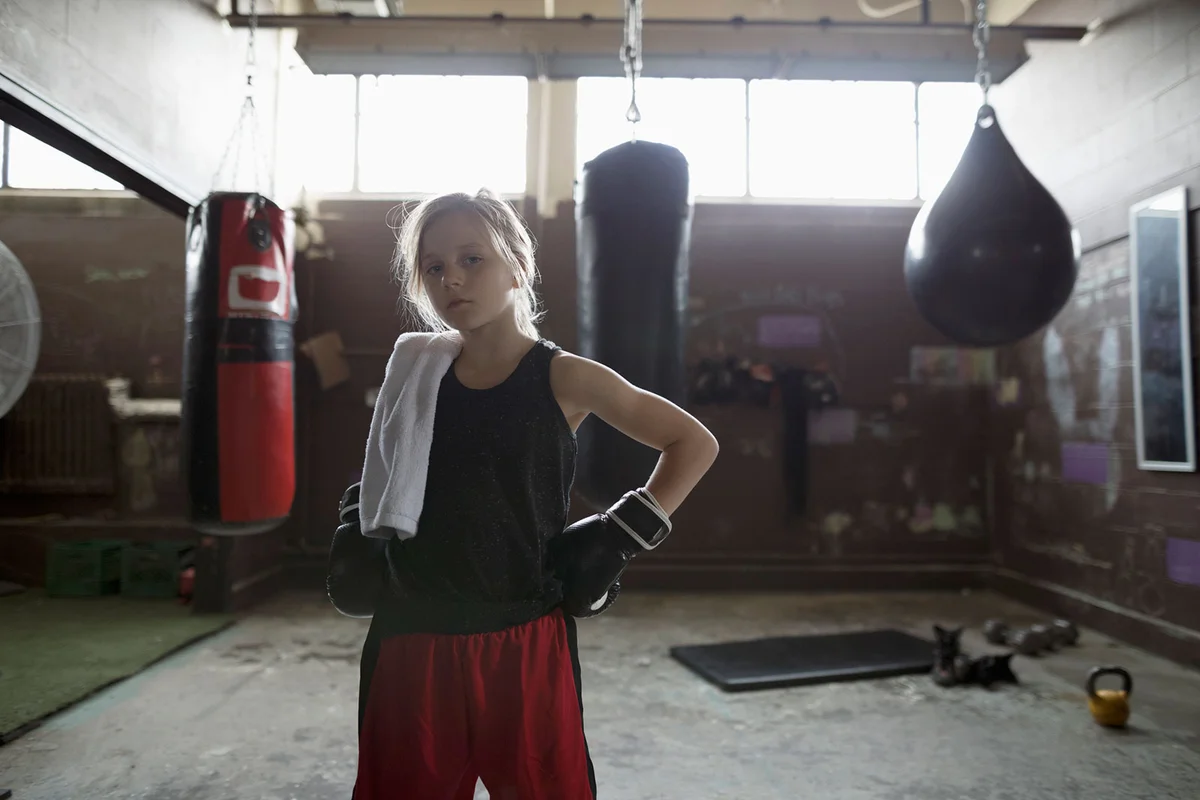 Aries boxer girl at gym