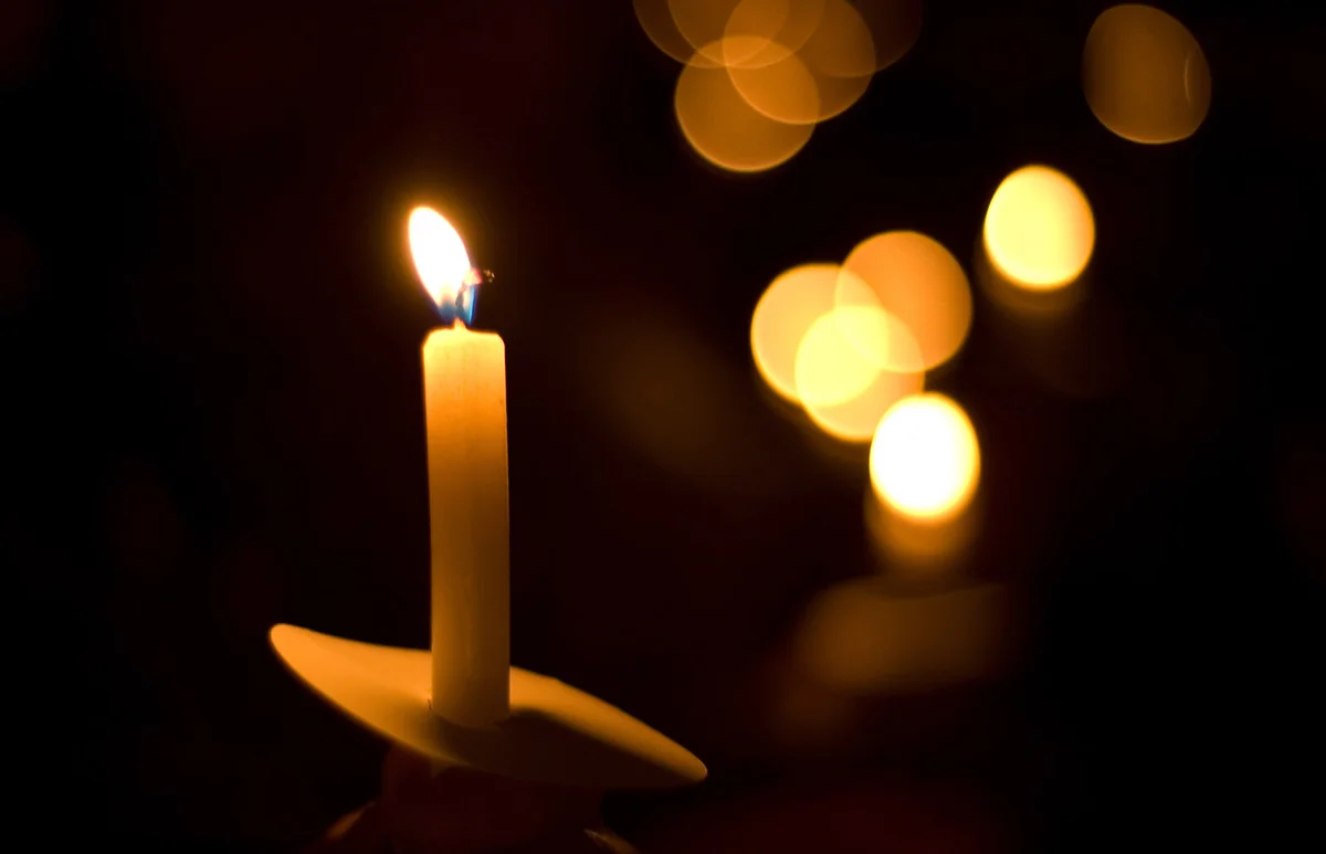 holiday candlelight service or memorial vigil