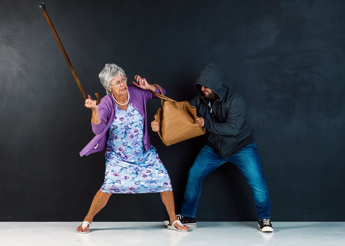 Senior defending herself against attacker