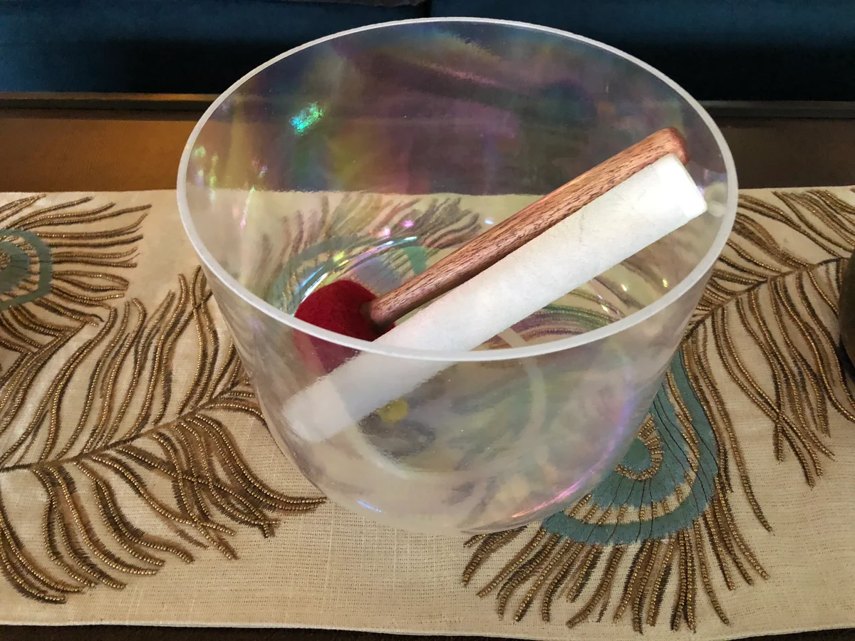 Phenacite infused alchemy singing bowl