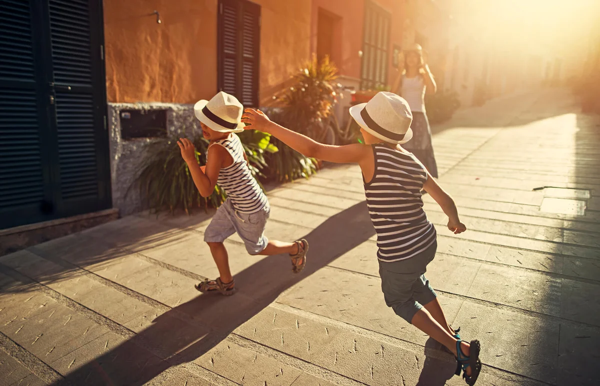 Kids playing tag