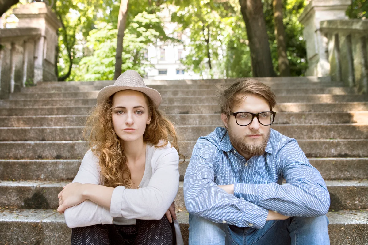 Young couple upset