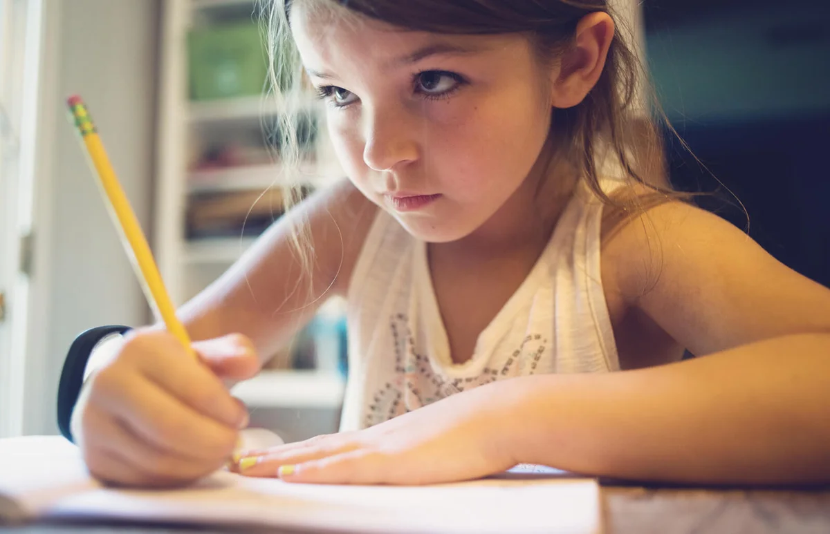 Girl doing homework