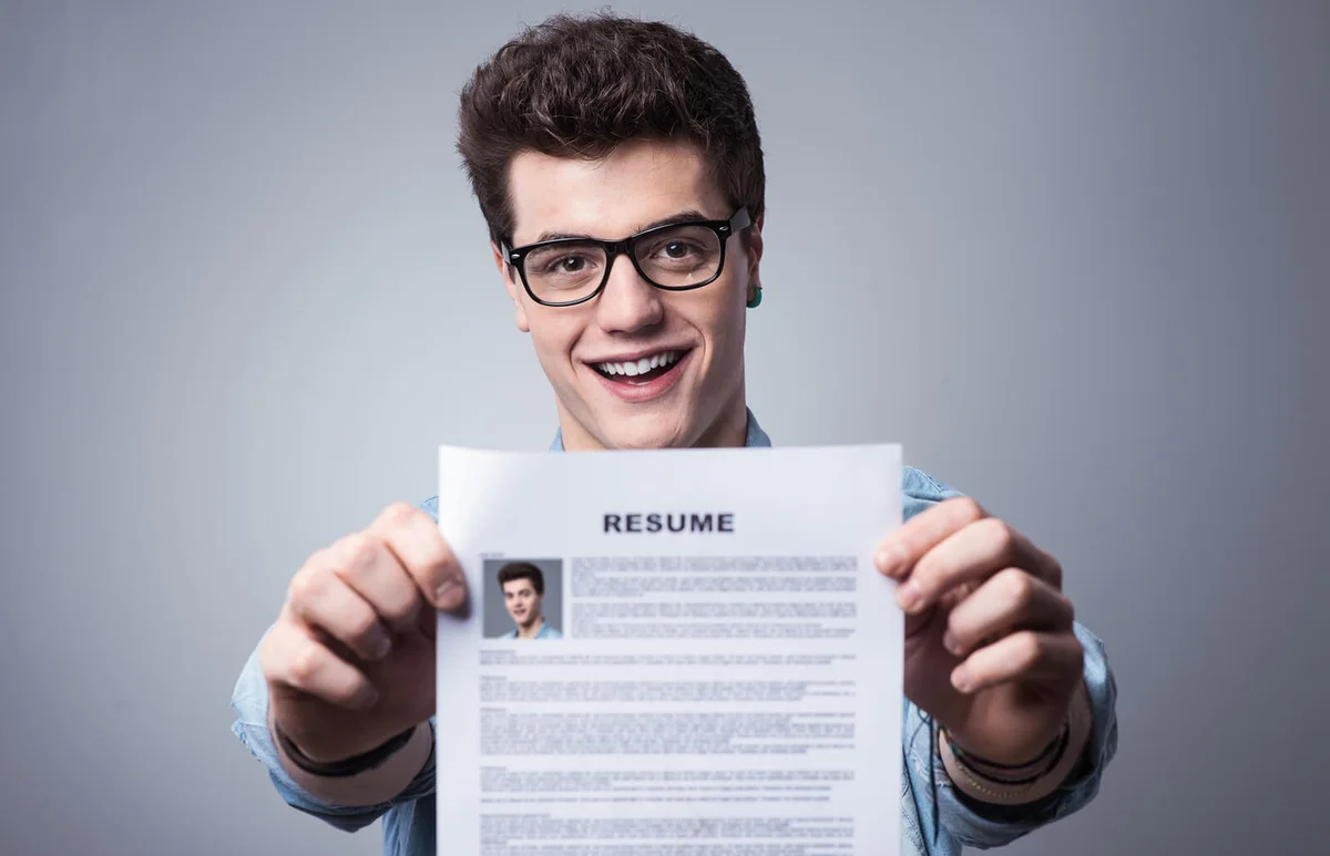 Young man with resume