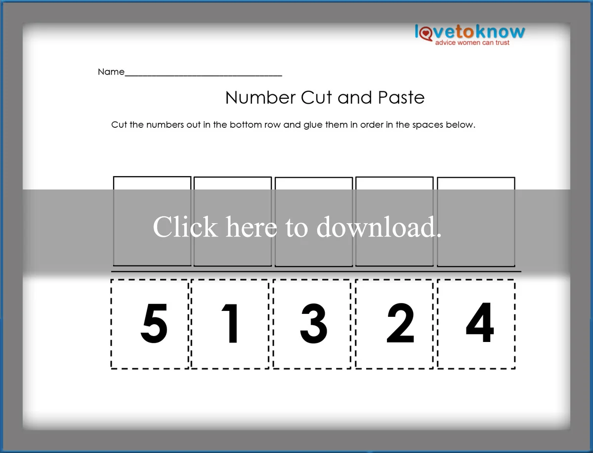 Number cut and paste thumb