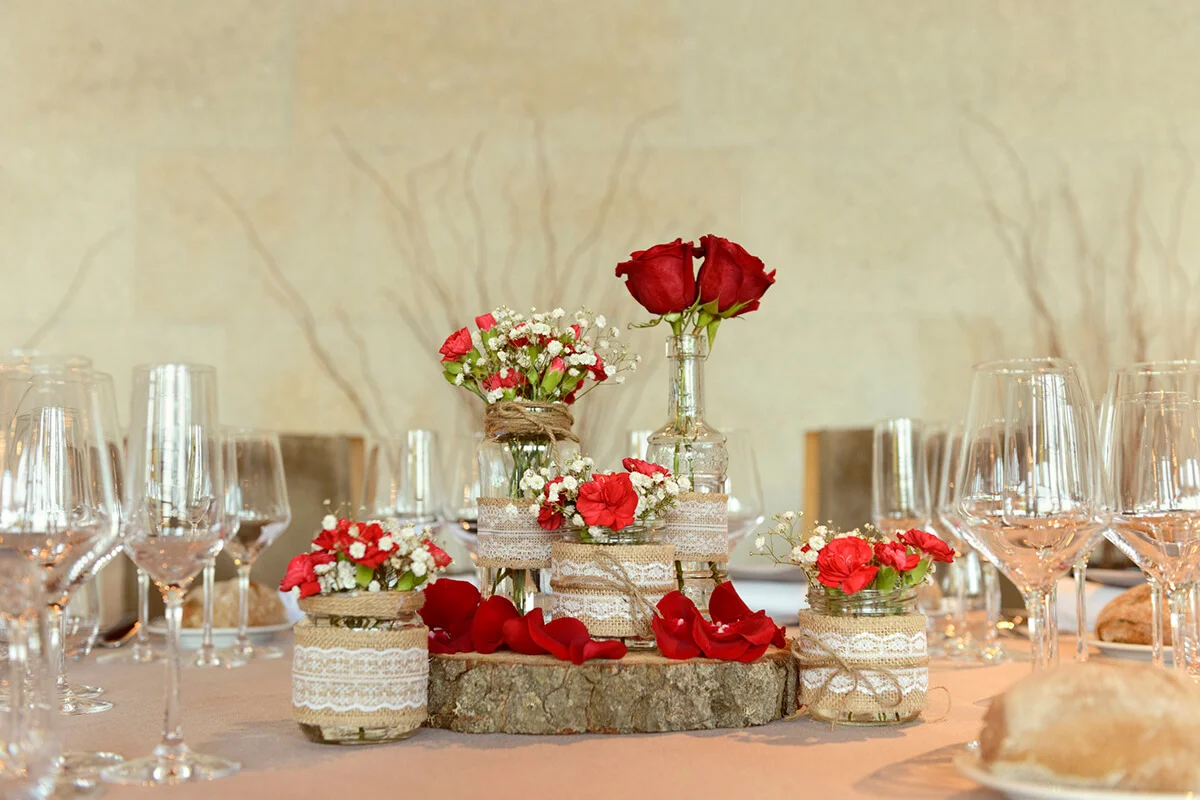 Lace With Red Roses