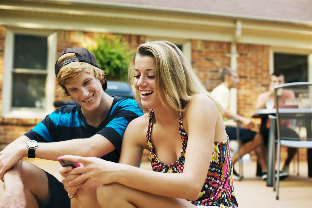 Teens hanging out