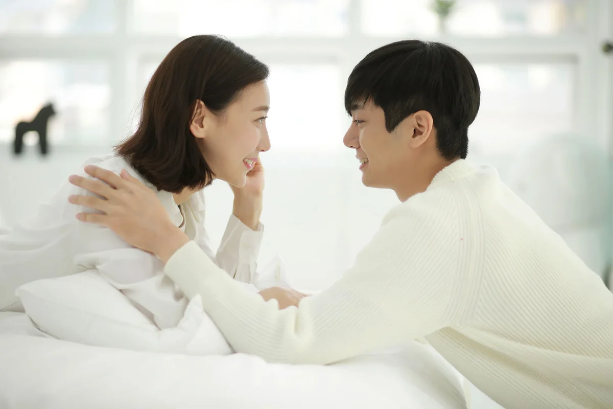 Couple gazing into each others eyes