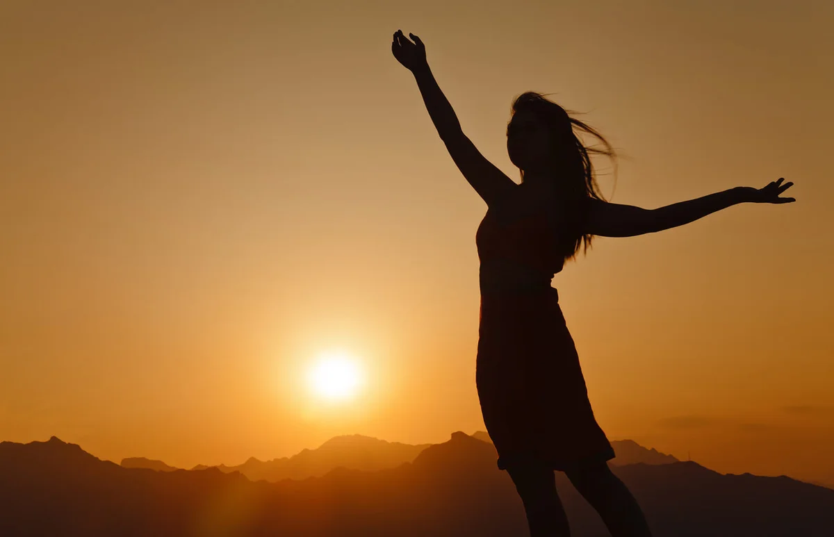 dancing in the sunset