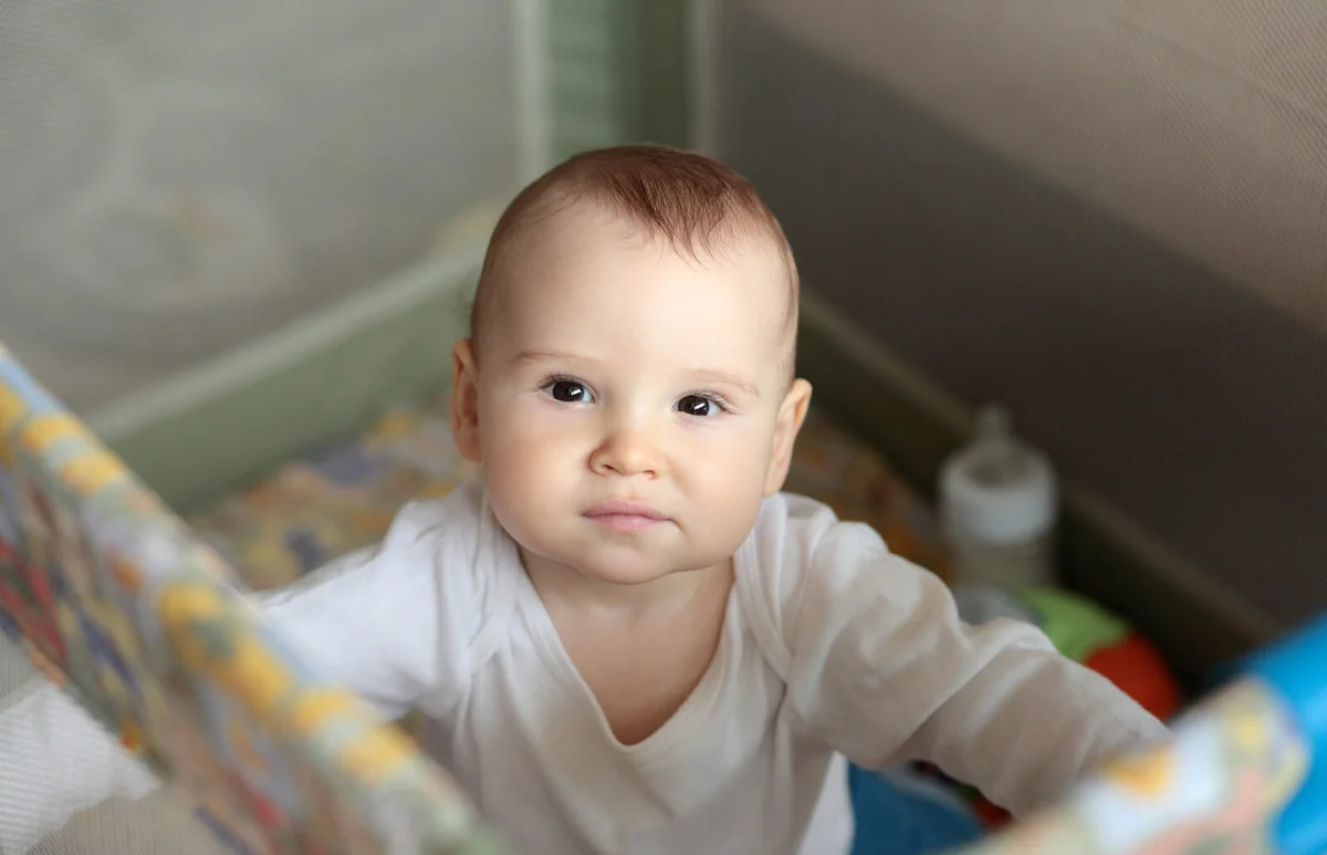 Baby in a playpen