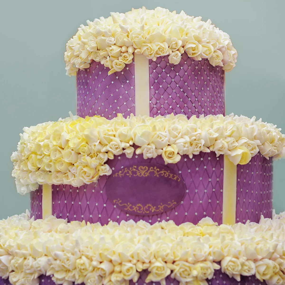 Delicious big violet wedding cake