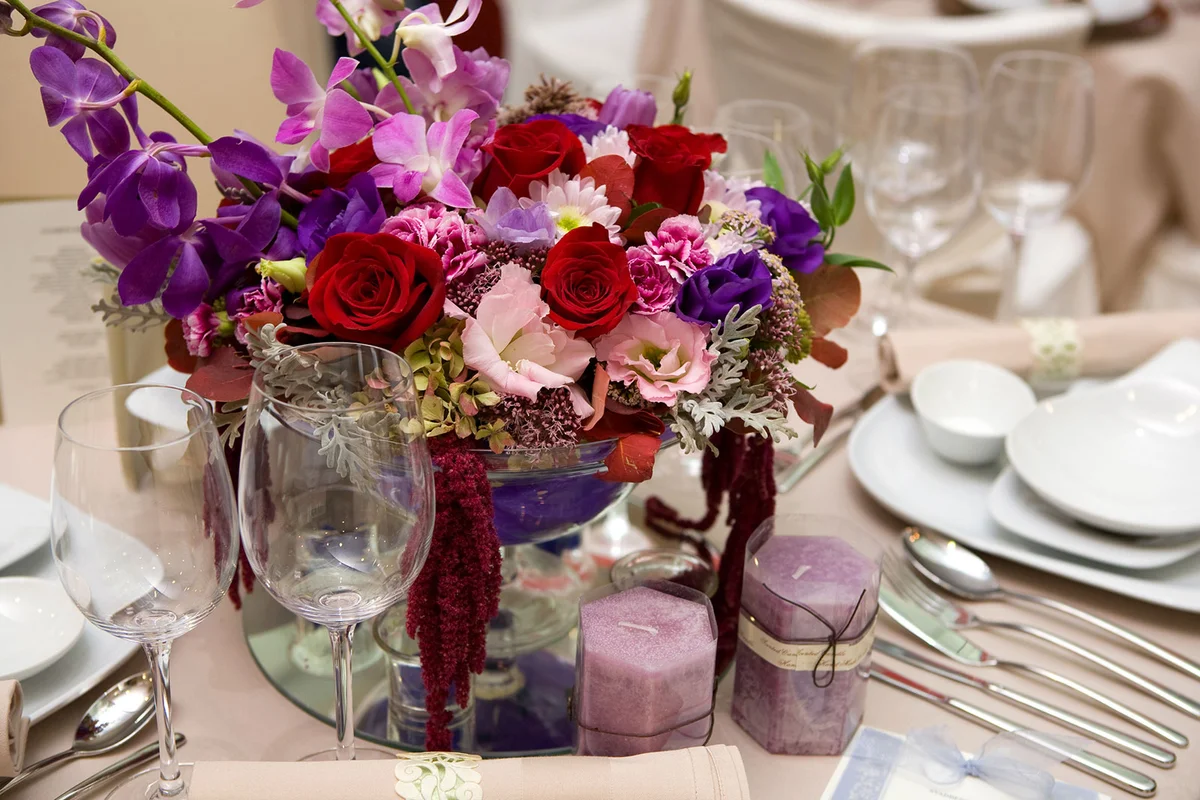 Colorful bouquet centerpiece