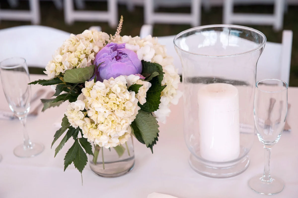 Centerpiece with peonies