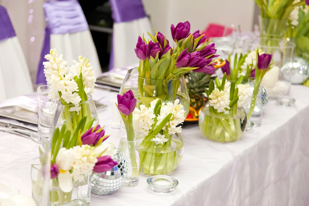 Tulip wedding reception centerpiece