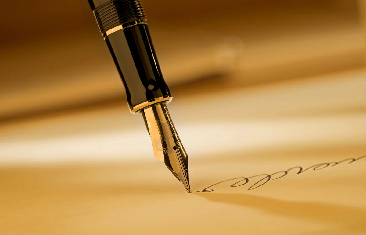 fountain pen writing on paper