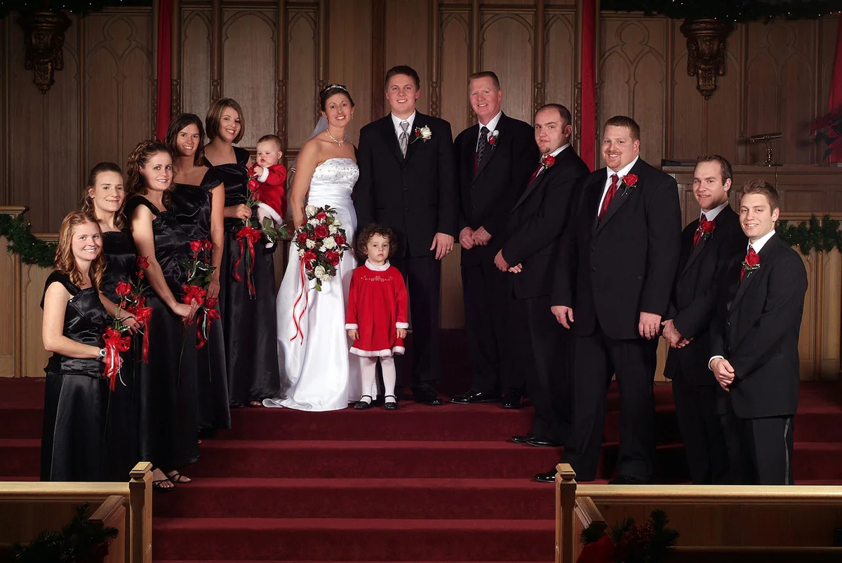 Black and red bridal party colors