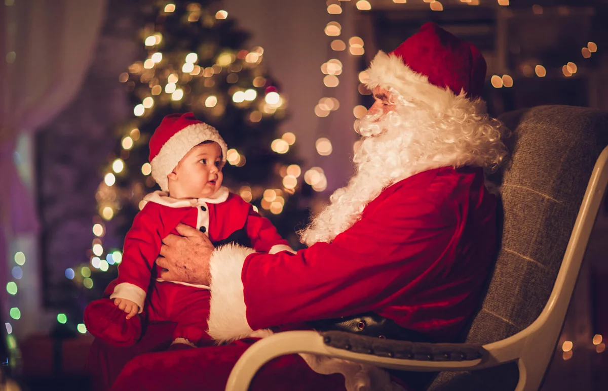 Santa and his little helper