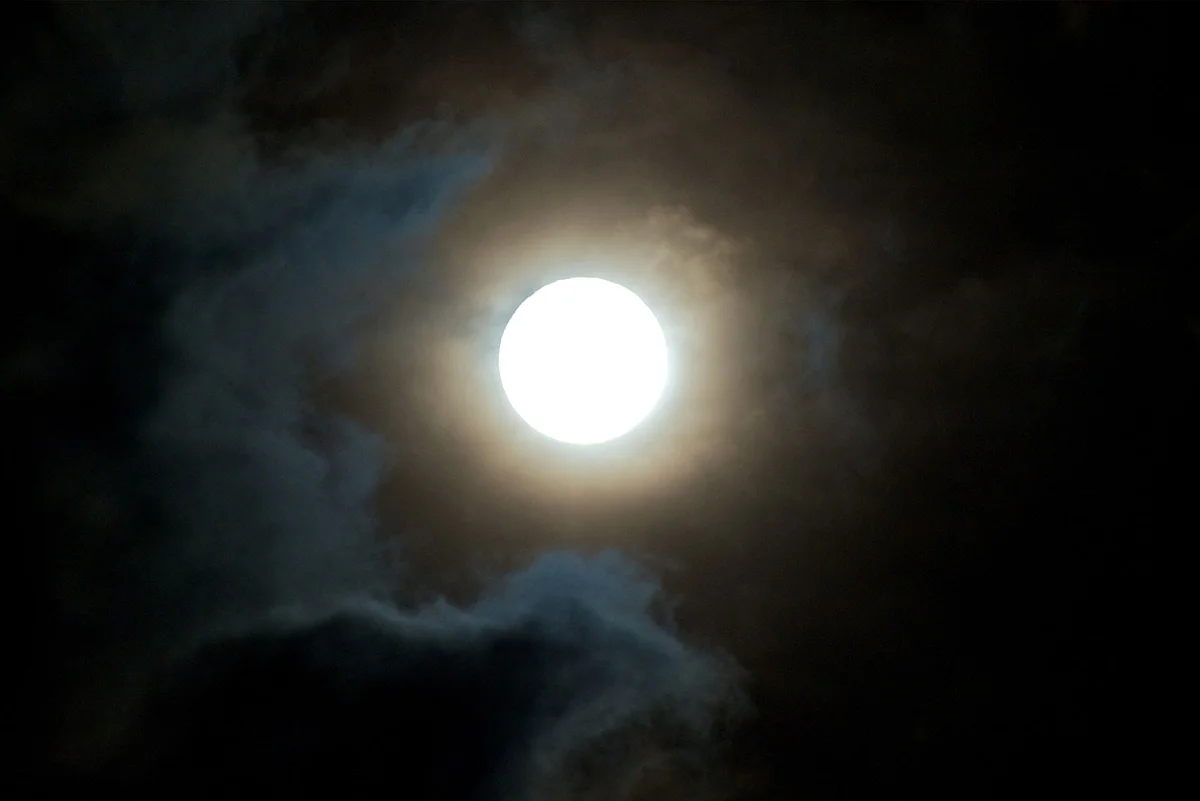 Full moon in night sky