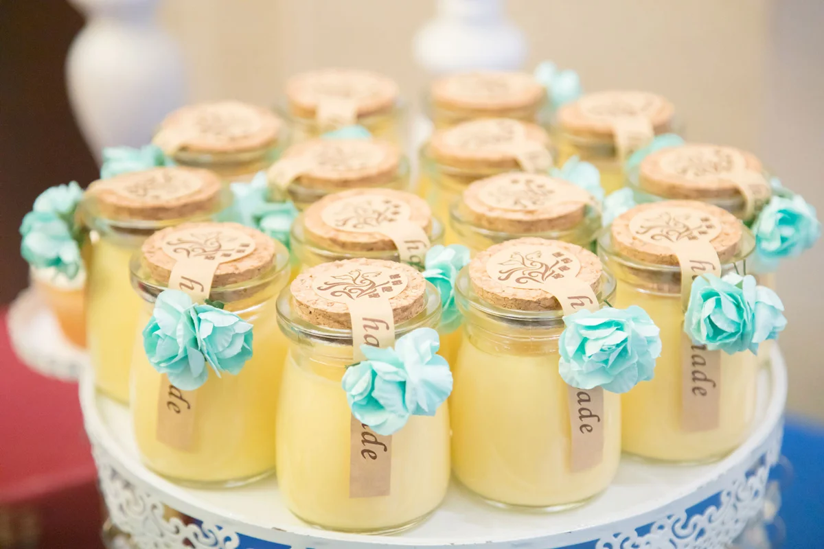 Tray of wedding favors