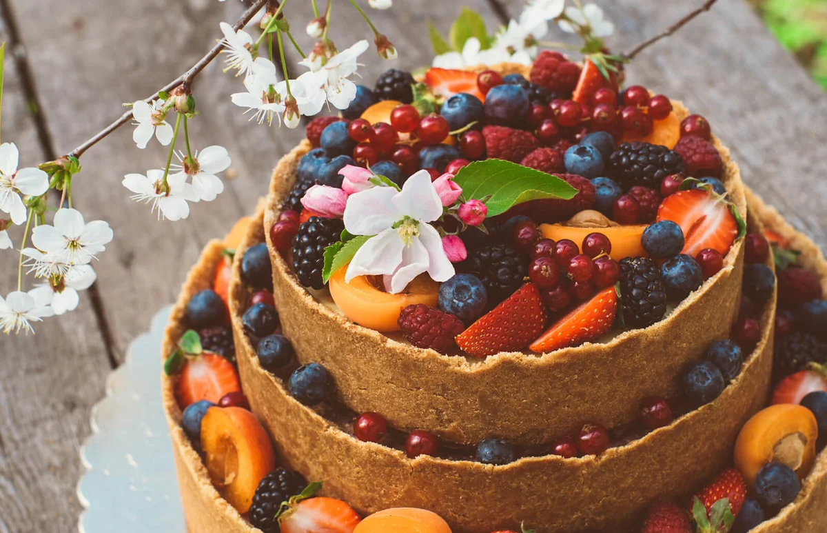 Cheesecake with fruits and berries