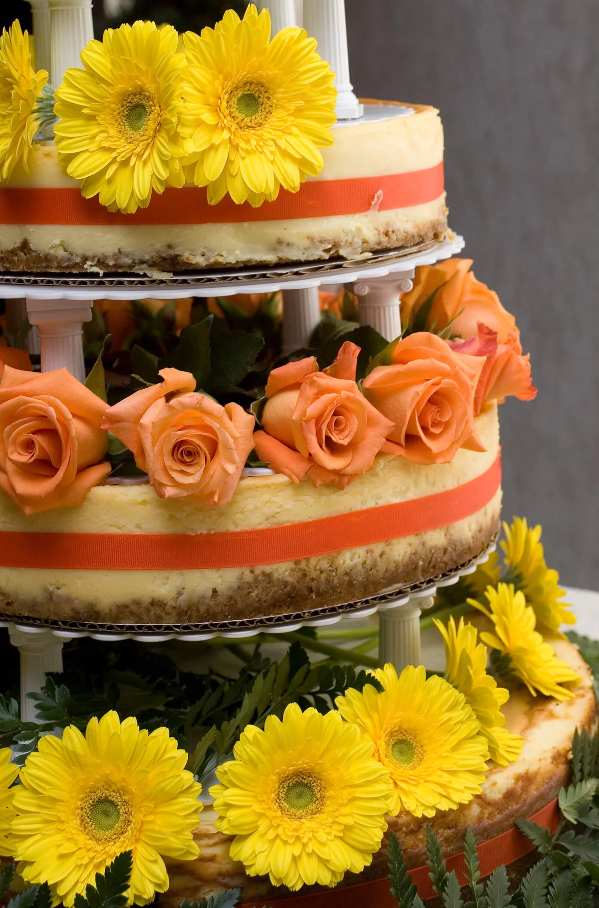 Wedding cake that is a cheesecake served at the reception