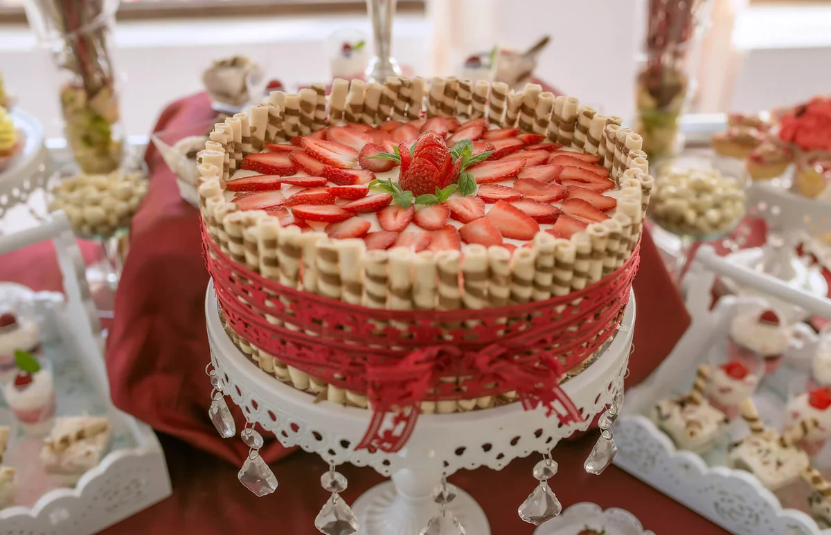 Delicious strawberry cheesecake