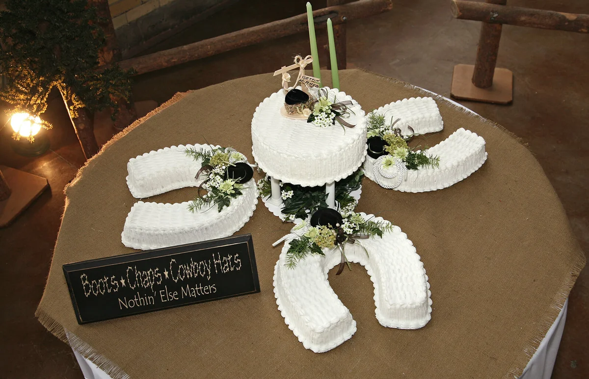 Western cowboy wedding cake in shape of horseshoes / ID 7735459 © Nathan Allred | Dreamstime.com