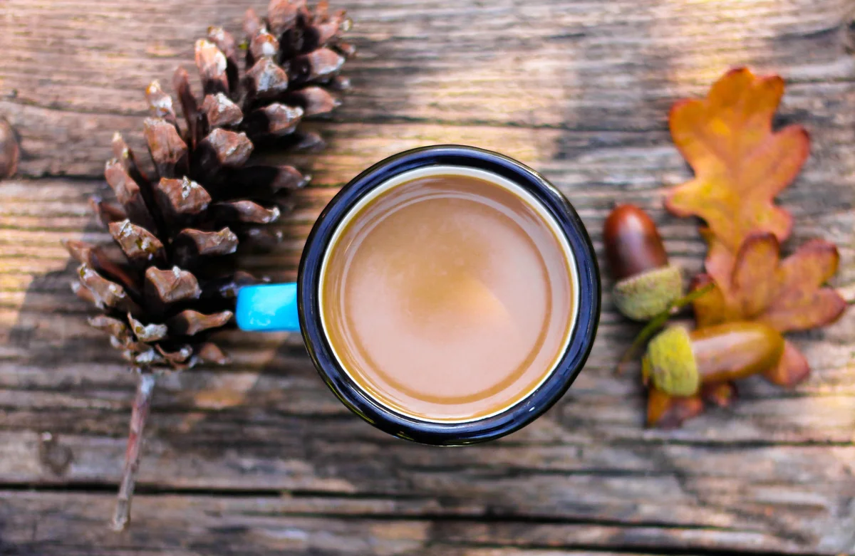 Coffee And Autumn Leaves