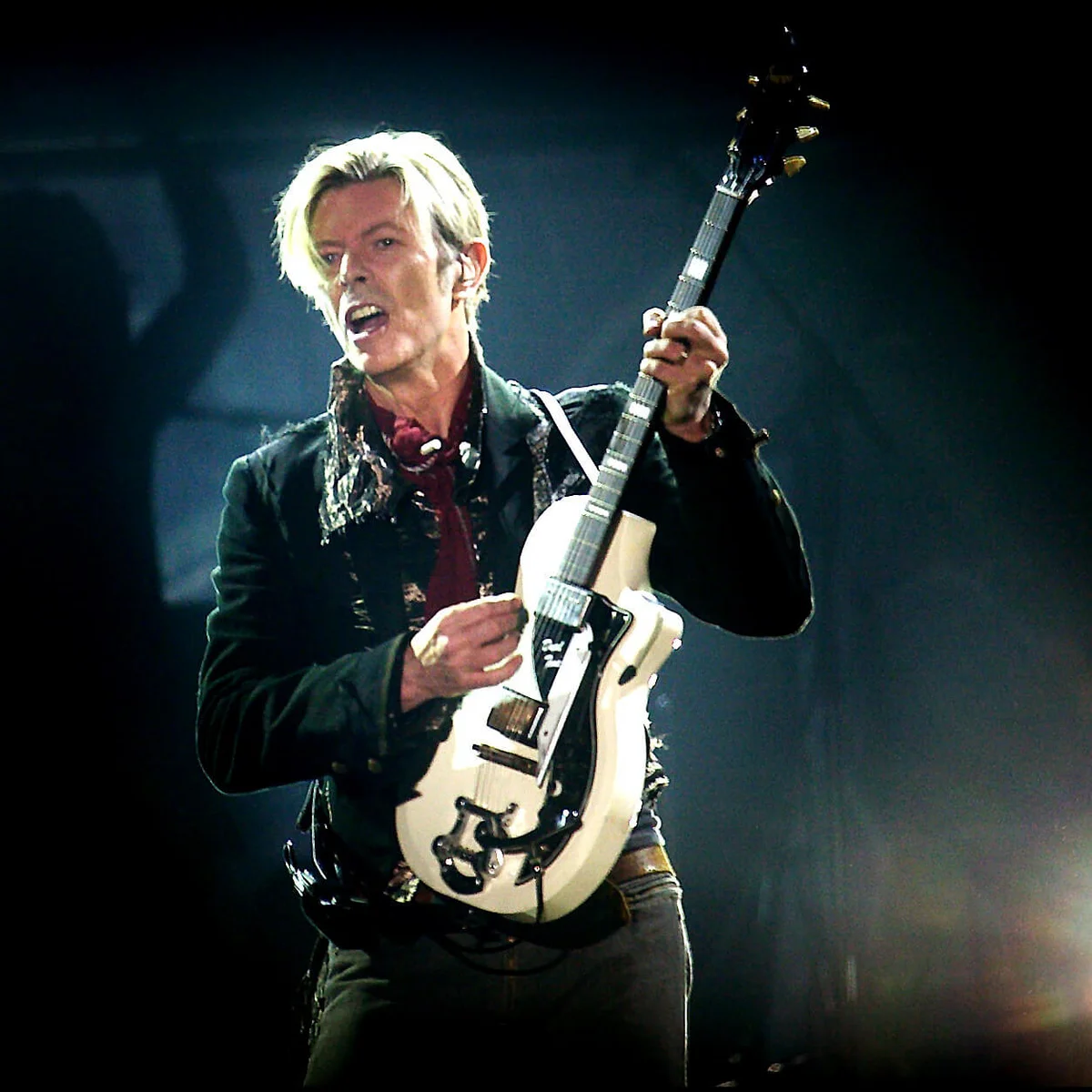 Rock legend David Bowie performs on stage