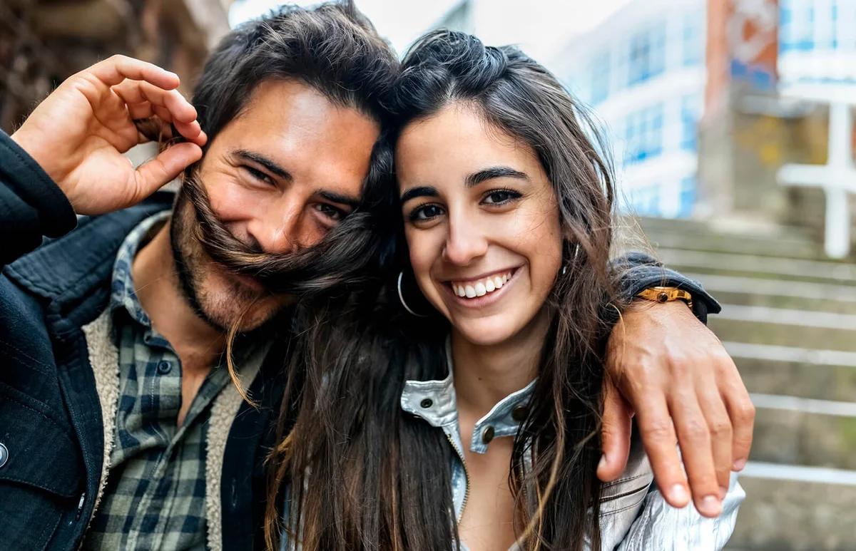couple having fun in the city