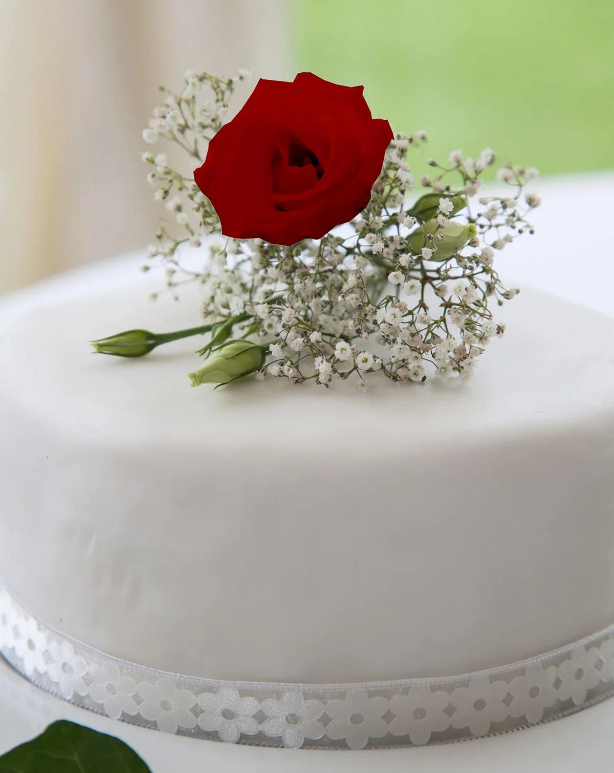 Wedding cake decorated with flowers