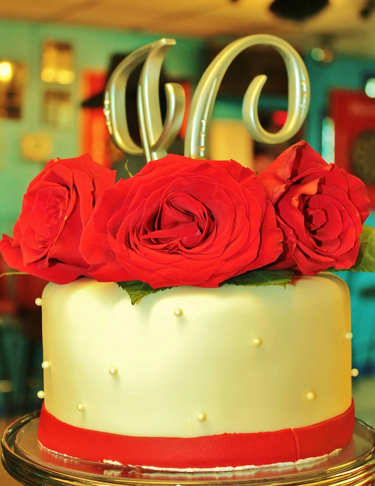 Rose and Gold Wedding Cake