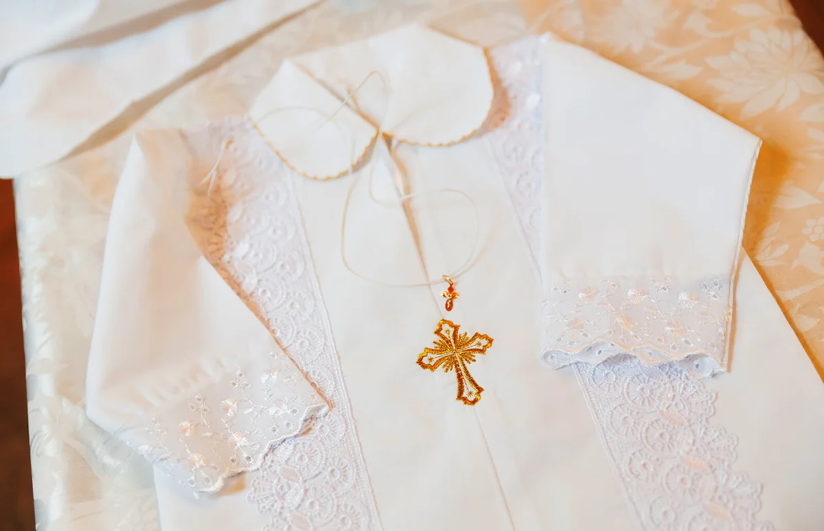 Laced dress for christening