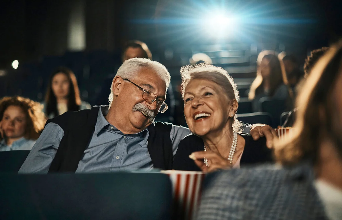 Senior couple at the movies