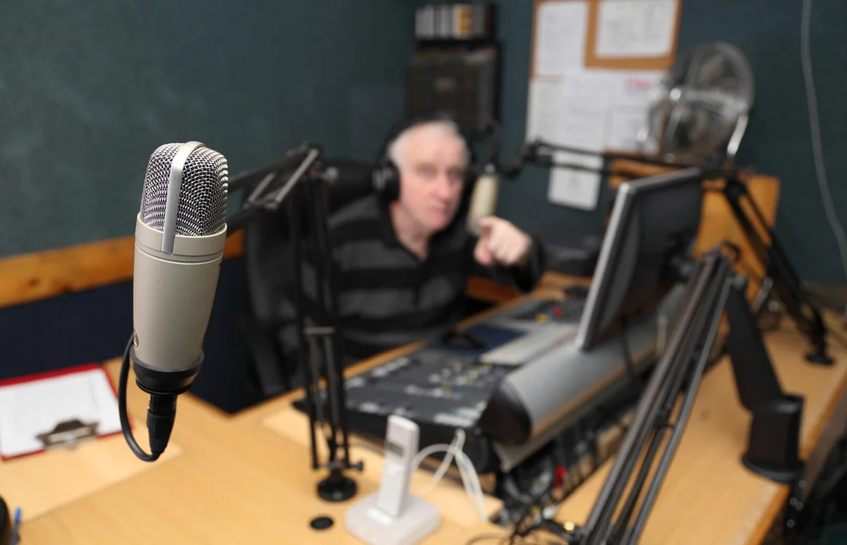 Microphone in radio station