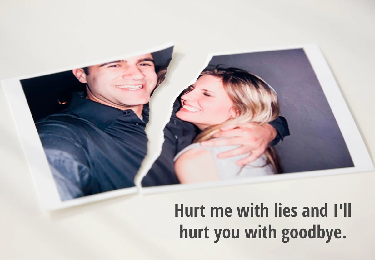 Photograph of couple ripped in half