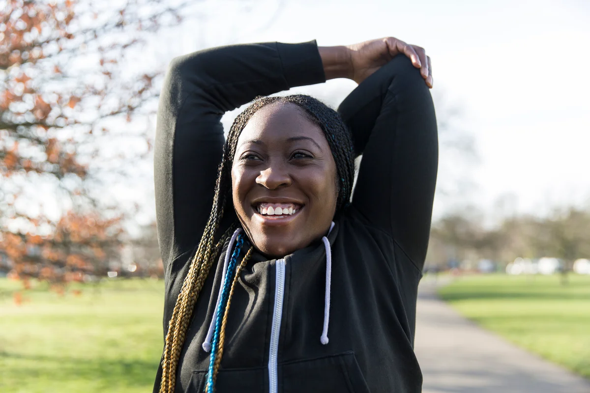 Woman getting ready to work out