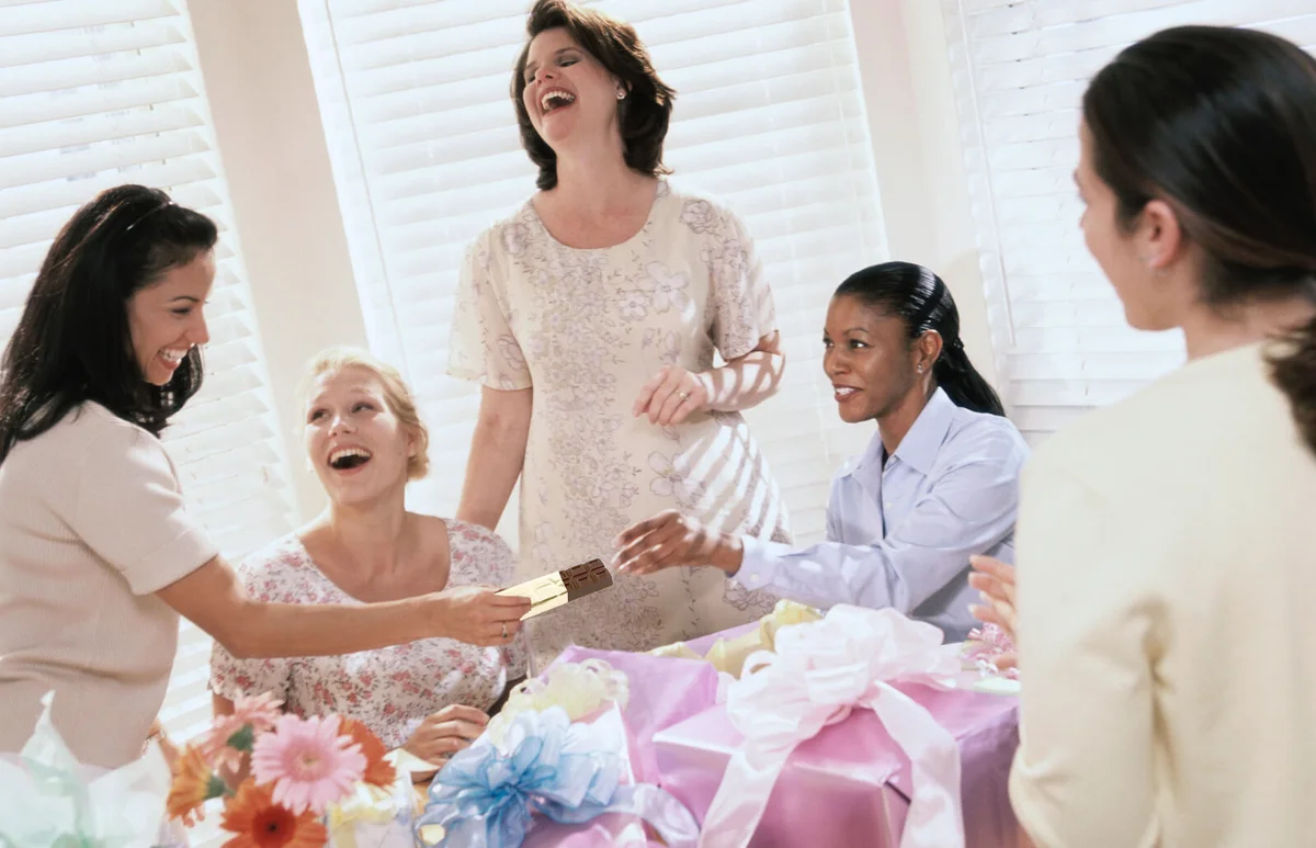 Group of young women at a baby shower