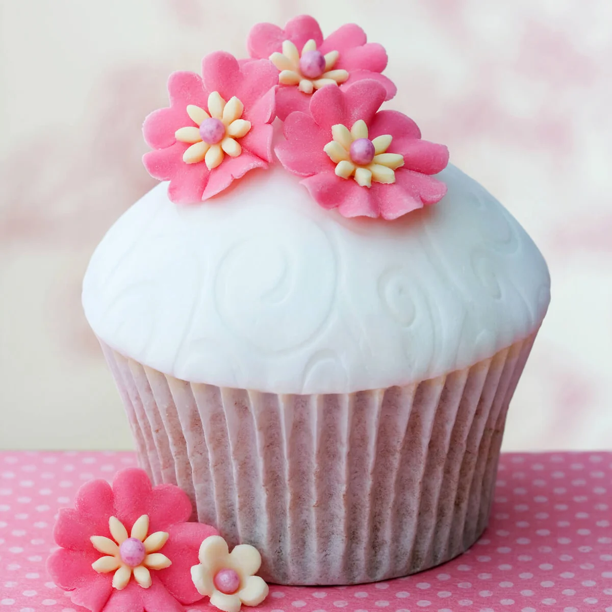 Embossed icing cupcake