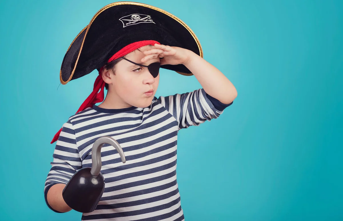 Boy Wearing Pirate Costume