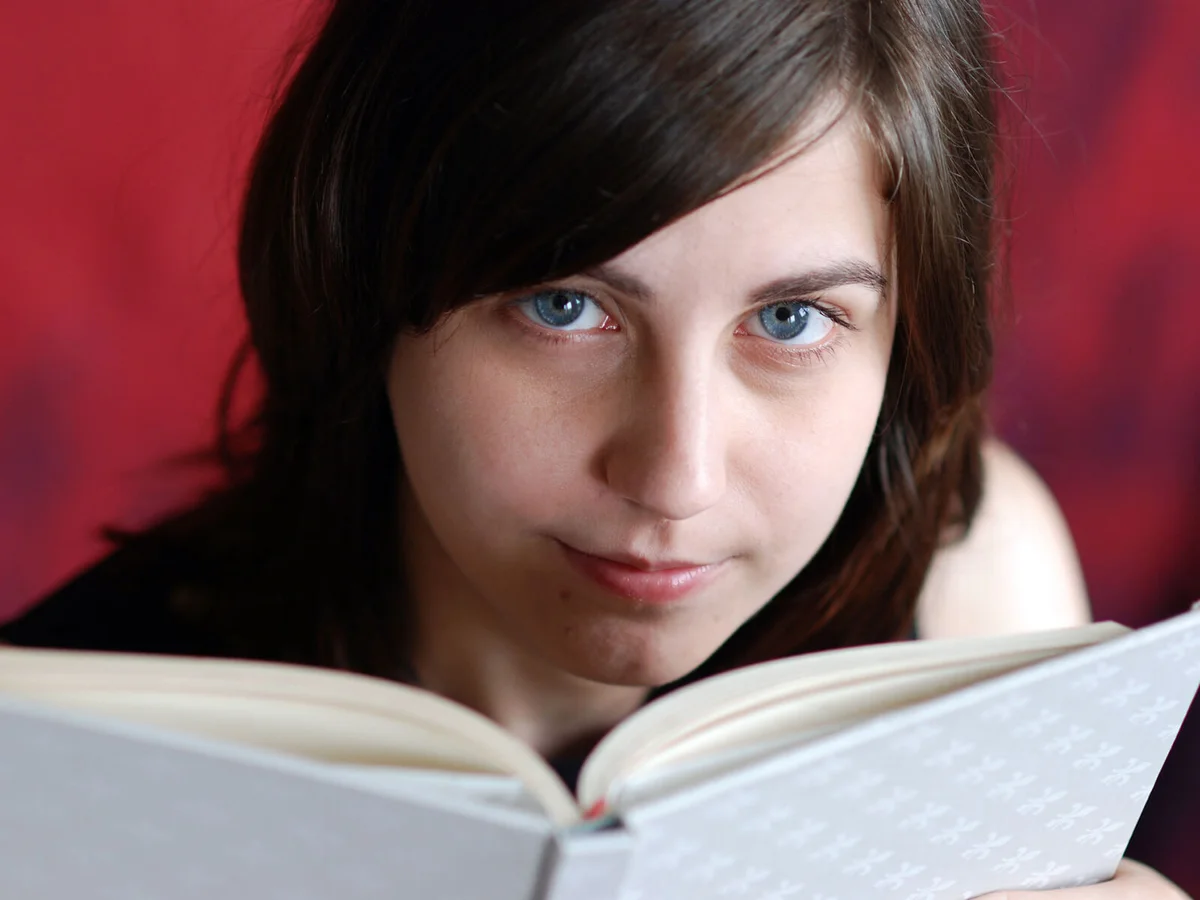Nice girl with book