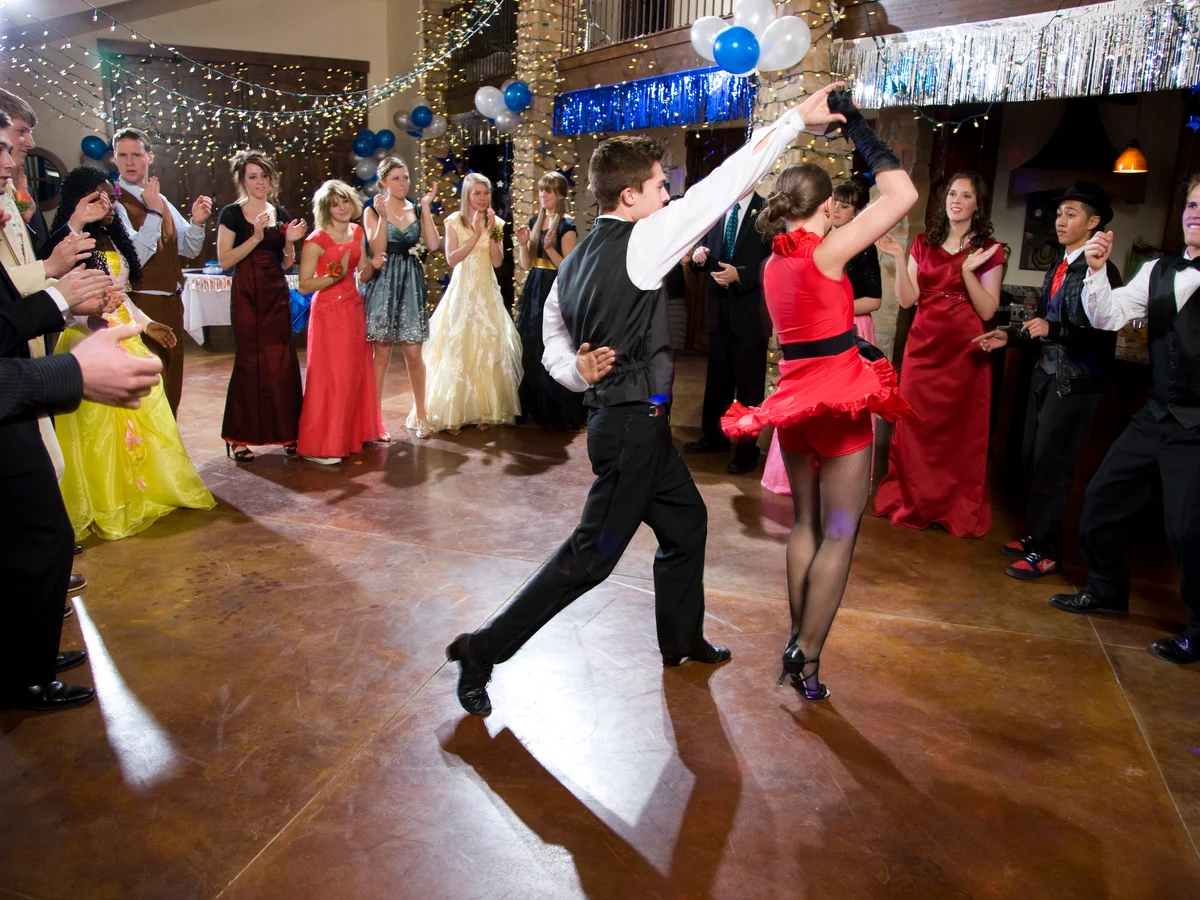 ballroom with teens dancing