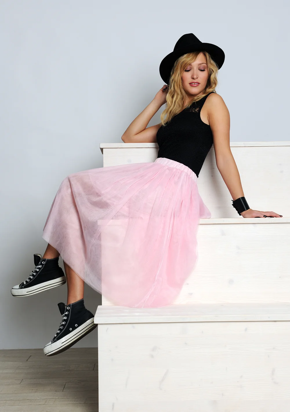 Girl wearing trendy semi-formal separates
