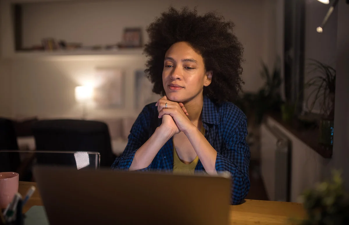 Young woman using laptop